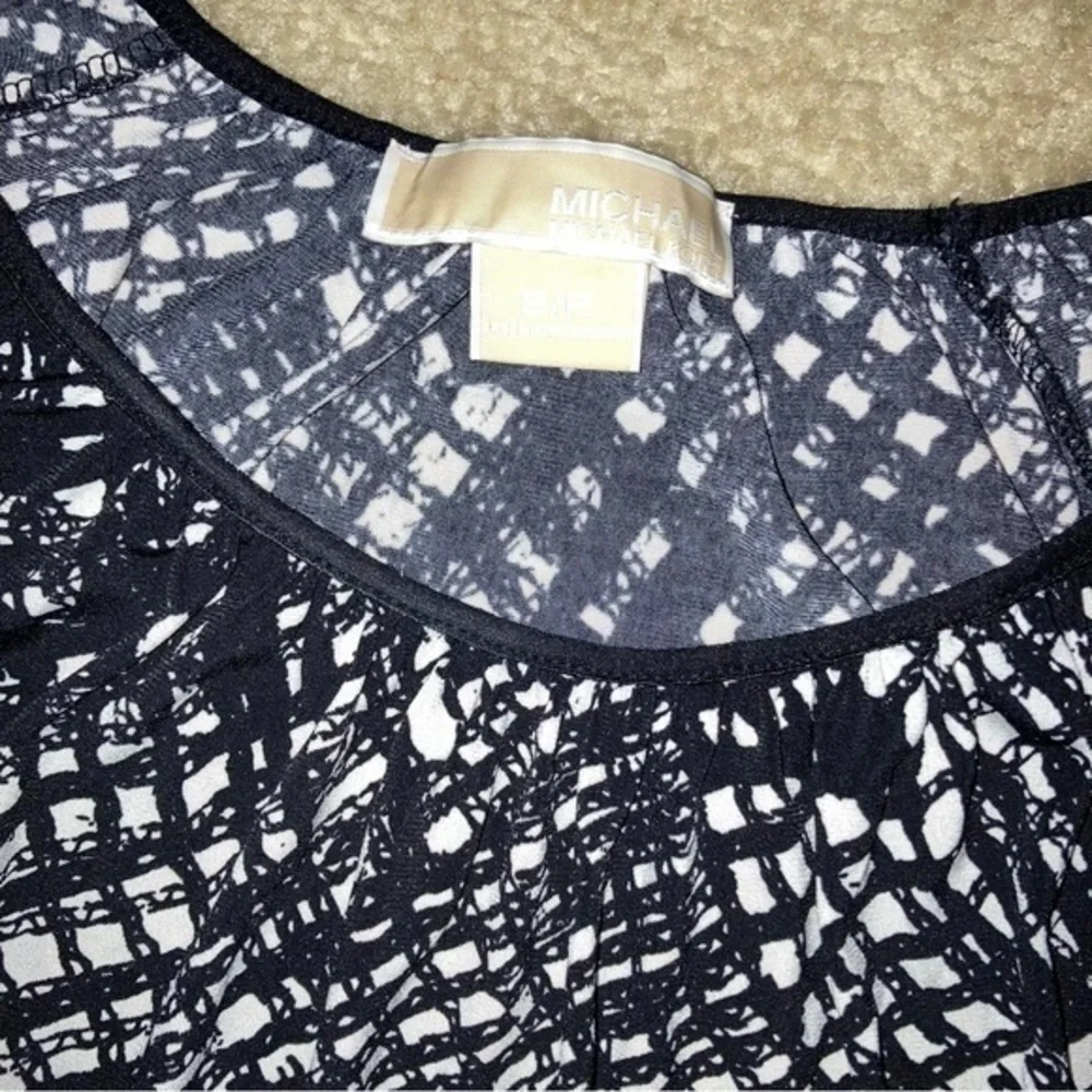 Michael Kors black white blouse